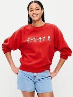 Old Navy Oversized Raglan Peanuts Sweatshirt, Medium, NWT